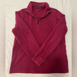 Polo Ralph Lauren- men’s pullover, size medium, berry color, quarter zip.